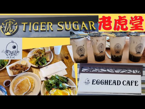 排了一個半小時，老虎堂在夏威夷終於開幕了! Tiger Sugar Grand Opening in Hawaii. Nuuanu Okazuya and Egghead Cafe
