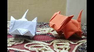 origami,cat \كيف تصنع قطه من الورق بطريقة الاورجامي/Origami Katze