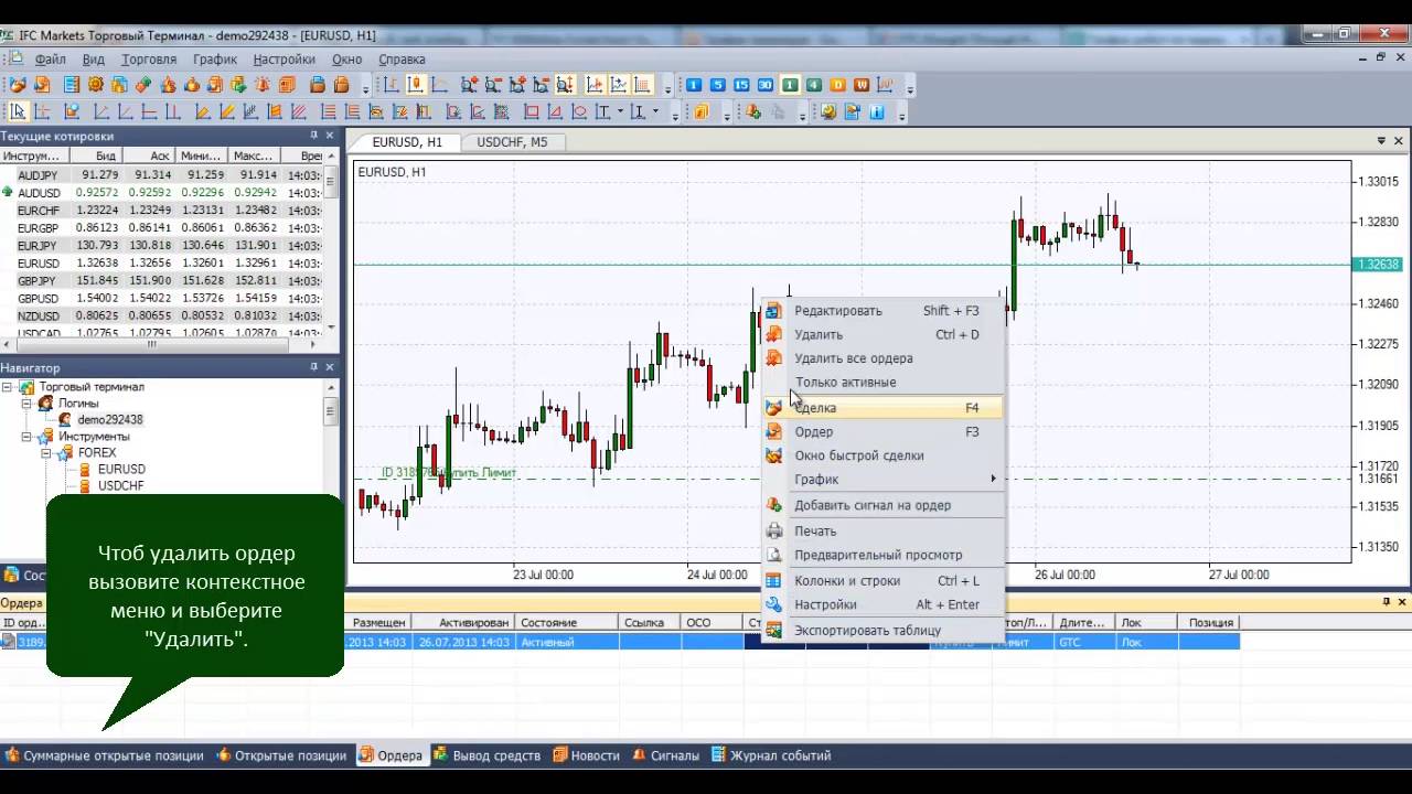 Виды Ордеров | Торговая Платформа NetTradex | IFC Markets