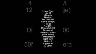 Lava Storm Lite 5G (Cosmic Titanium, 4+4*GB RAM, 128GB Storage) | India's First MTK Dimensity 640...