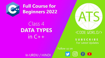 Data Types in C++ | C++ Tutorial For Beginners 2022 in Urdu/Hindi | C++ Full Course 2022