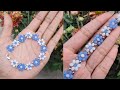 Crystal bead floral bracelet diy