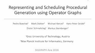 Representing and Scheduling Procedural Generation using Operator Graphs