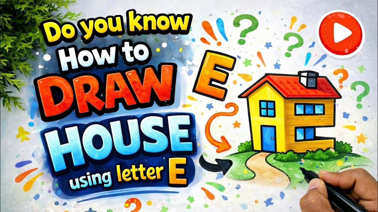 How to Draw Alphabet E | Easy Letter E Drawing | Simple Alphabet E Drawing | Step-by-Step E Drawing
