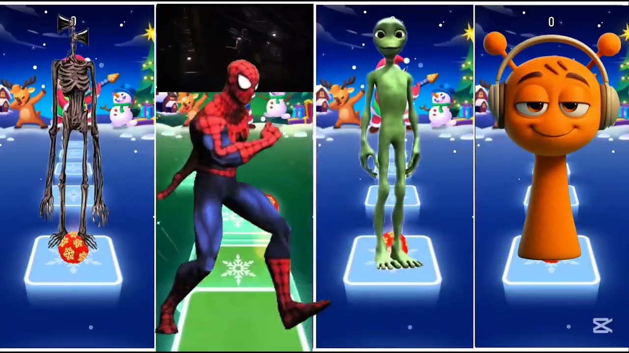 🔥 Siren Head vs Spider-Man vs Sprunki 😱 | Tiles Hop Animation 2025