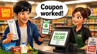 🛒 Grocery Shopping with Coupons: Smart Ways to Save | Slow and Easy English Story for Beginners