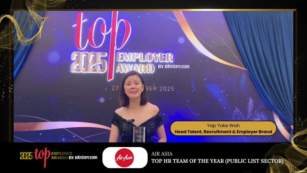 Top HR team Of The Year (Public Listed Sector)- AirAsia || Top Employer Award 2025