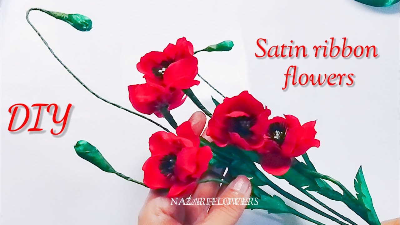 DIY|| 🌸CARA MUDAH MEMBUAT BUNGA POPPY DARI PITA SATIN 