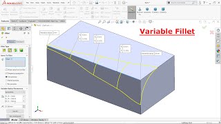 SolidWorks Tutorial Variable size Fillet