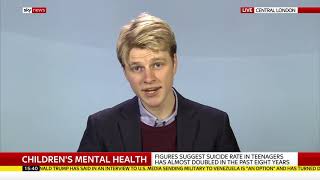 Danny Bowman speaks out on teenage suicide findings on Sky News