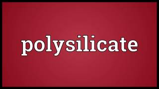 Polysilicate Meaning