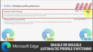 how to enable or disable automatic profile switching in microsoft edge chromium