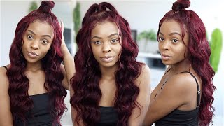 FALL VIBES! Pre-Colored Frontal Wig Install + Style || Ft. Unice Hair ((Aliexpress))