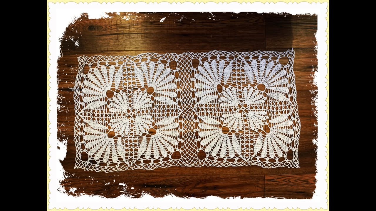 How to crochet 18" square doily Part 2 of 2