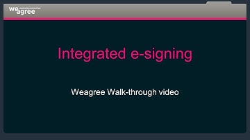 Integrated E-signing, Weagree walk-through demo
