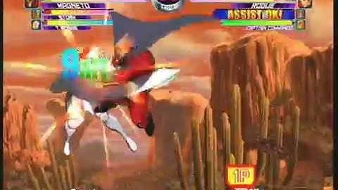 MvC2: Magneto Double Assist Combo to 100% Sequence