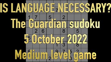 Sudoku solution – The Guardian sudoku 5 October 2022 Medium level