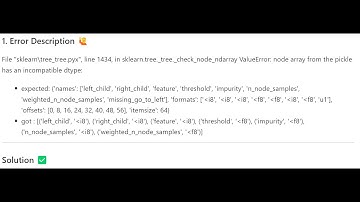 ValueError: node array from the pickle has an incompatible dtype | Aryadrj | IT