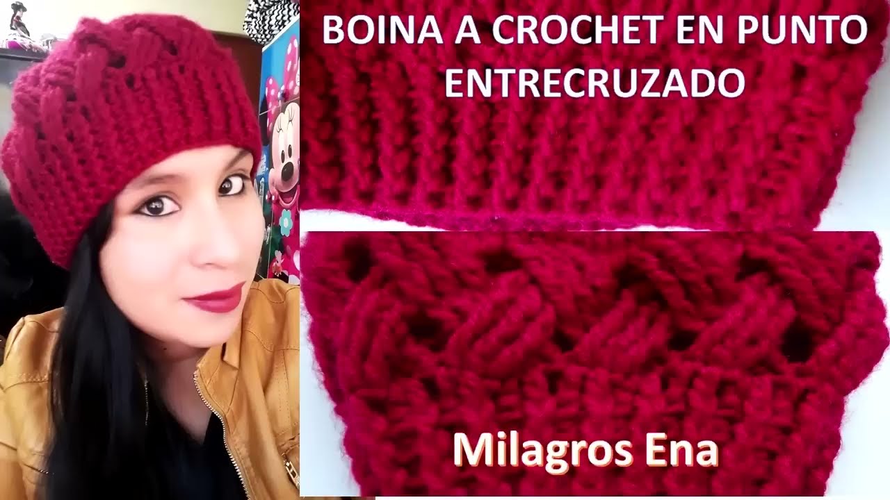 Gracias diccionario Aflojar Como tejer Boina N° 18 a crochet para niñas y mujer en punto Entrecruzado o  celta paso a paso - YouTube