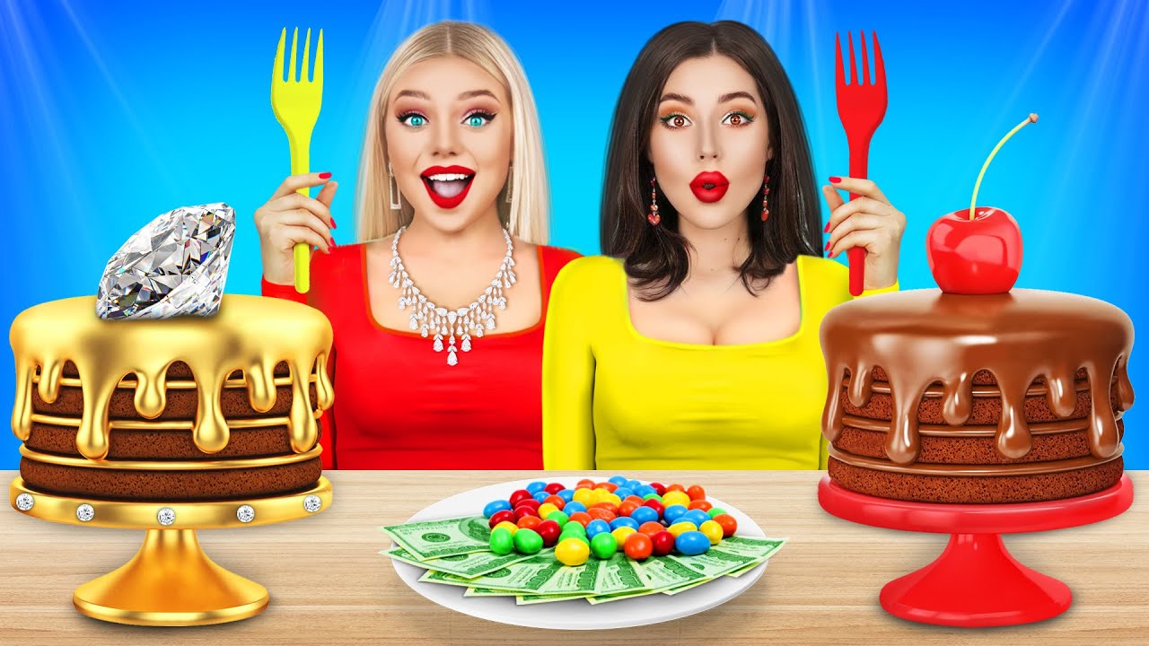 Expensive vs Cheap Food Challenge! Sweet War with Rich Chef vs Broke