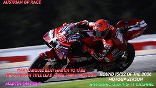 LIVE WATCHALONG - MOTOGP 2026 AUSTRIAN GP RACE - CAN MARQUEZ BEAT MARTIN AGAIN ON THE SUNDAY?