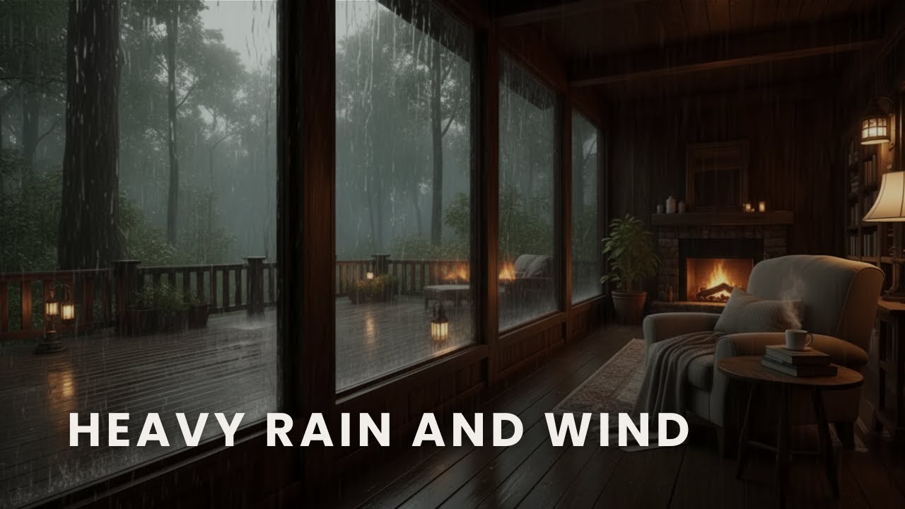 Heavy Rain with Wind | Powerful Rain Sounds for Deep Sleep & Focus
