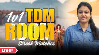 BGMI LIVE 1V1 STREAK TDM CUSTOM ROOMS W GIRL GAMER😍#bgmi #pubgmobile #girlgamer #tdm #custom