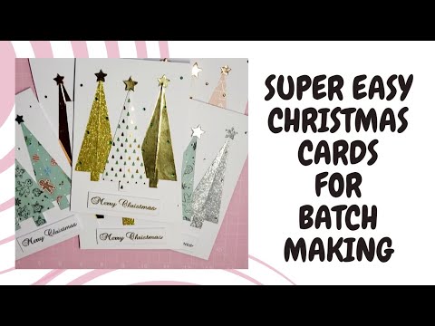 Super Easy Handmade Christmas Cards. No Dies Needed. Ideal for Batch making. Triangle Trees #1 #xmas