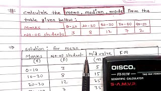 Statistics - Mean, Median & Mode for a grouped frequency data || Continuous series || Arya Anjum