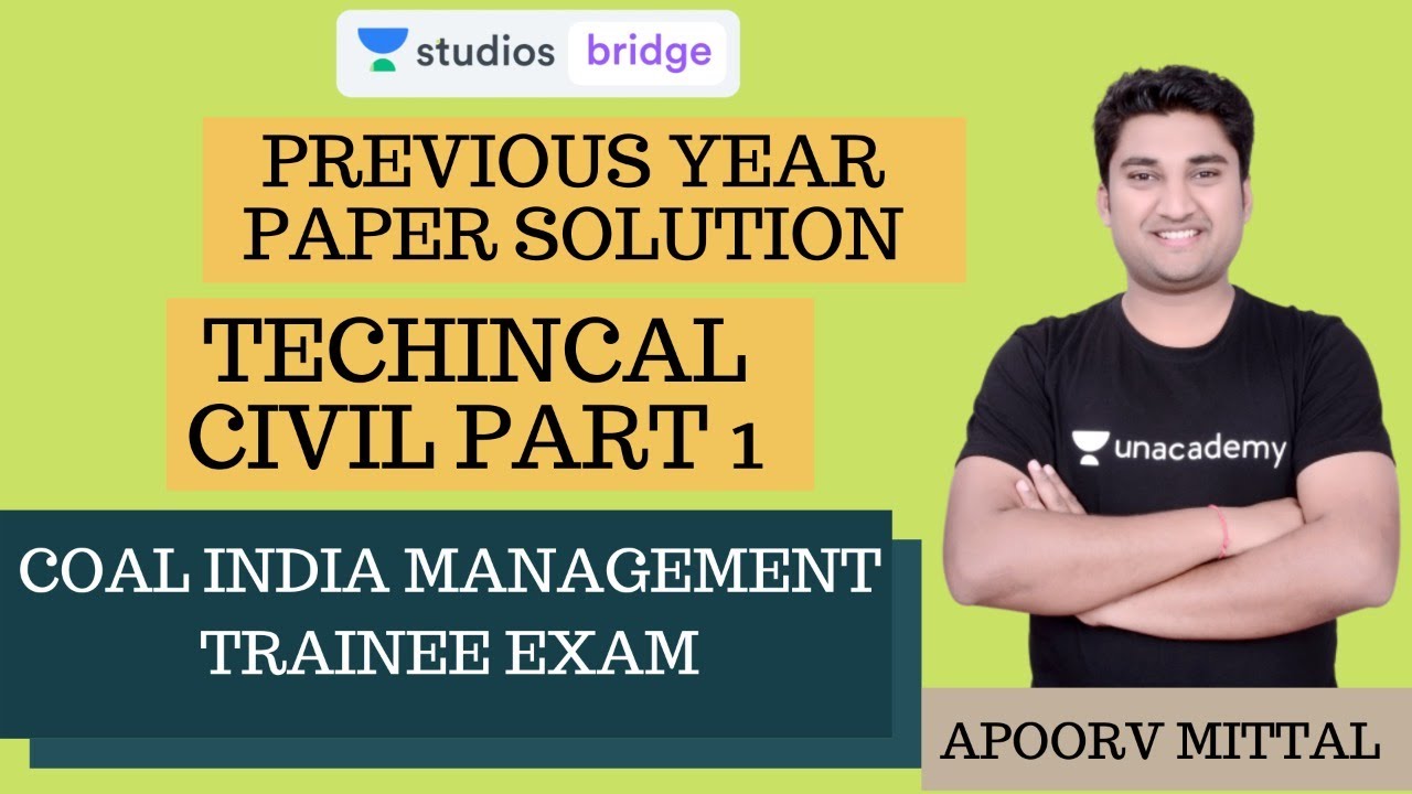 L3: Technical Civil Part 1 | Coal India Management Trainee Exam | Previous Year Paper Solution