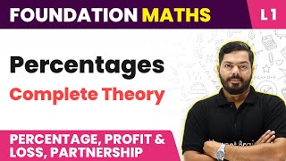 Percentages - Complete Theory | Percentage, Profit and Loss, Partnership - L1 | JEE Foundation Maths