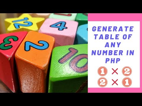 Table Generator in PHP | Table of any number | In PHP