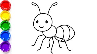 🐜 How to Draw an Ant Easy | Cute Ant Drawing for Kids | Step-by-Step Drawing Tutorial