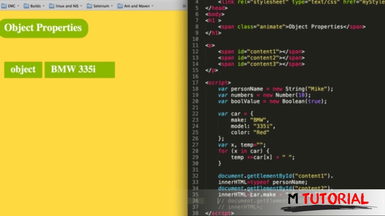 Tutorial JavaScript for beginners #17 Object Properties and Methods # M ...
