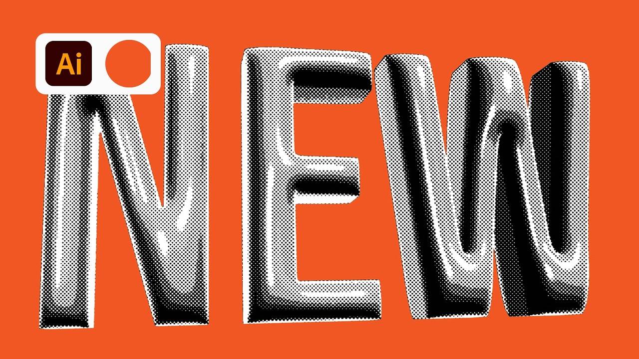 How to Create Halftone 3D Text in Adobe Illustrator - YouTube