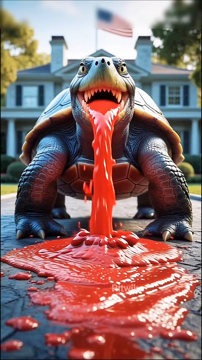 This Turtle Gives A Lot Of Beet Juice 🐢😥 #ai #viralshorts #turtle