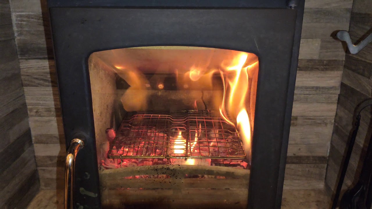 Cooking Sirloin Steak inside the firebox of my woodburning Stove - YouTube