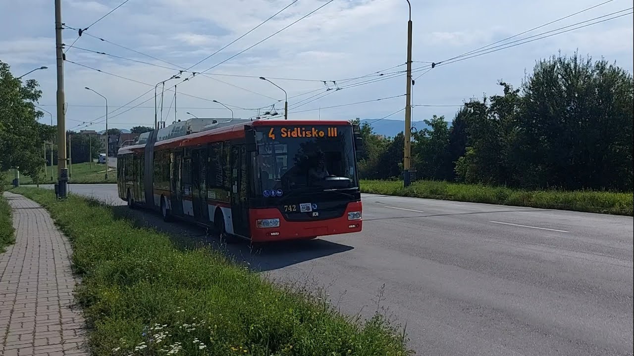 MHD Prešov: Jazda so Škoda 31 Tr SOR #742 na linke 4. ( Sídlisko III - Pod Šalgovíkom )