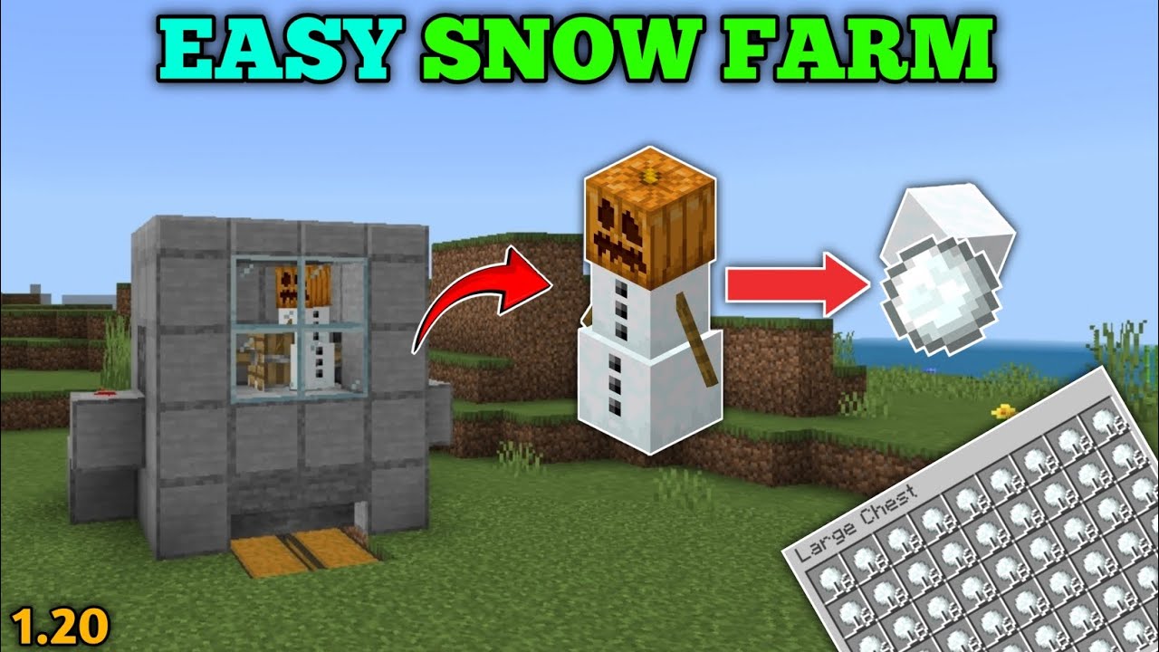 How to make Automatic Snow Farm in Minecraft PE Snow Farm Minecraft