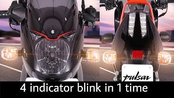 4 indicator blink in 1 time  Bajaj pulsar 125, 150 ,220 for all bike , charo indicator ek sath jlaye