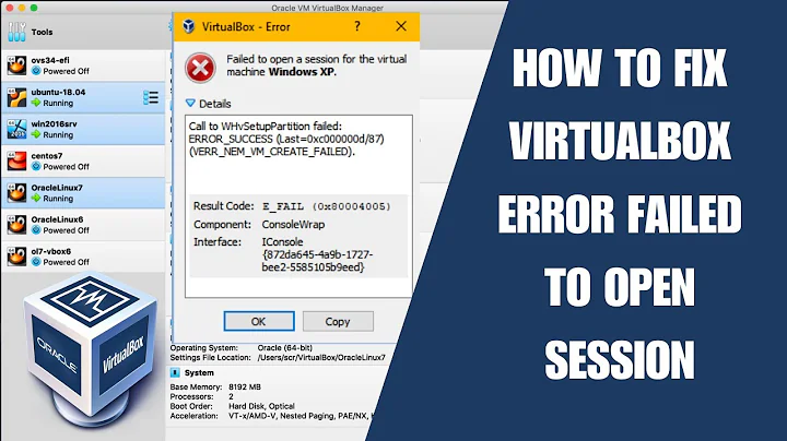 HOW TO FIX VirtualBox Error Failed to Open Session, hardware virtualization eror (E_FAIL 0x80004005)