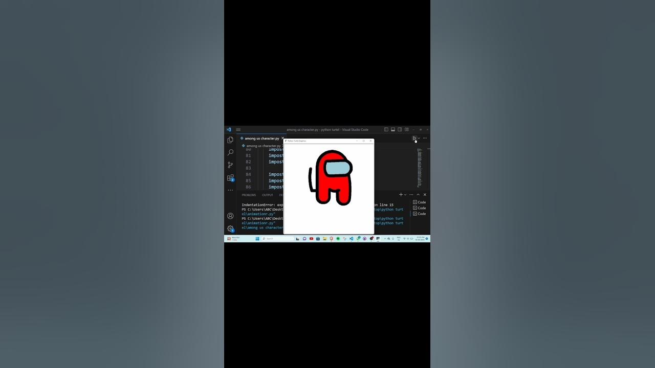 Draw character in python turtle| among us character| python turtle| # ...
