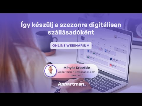 Így készülj a szezonra digitálisan szállásadóként - video from Appartman