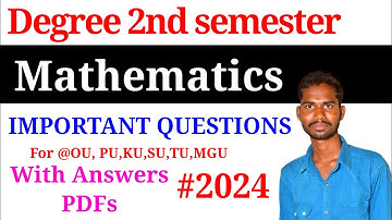 Degree second semester #mathematics total imp questions Imp model paper