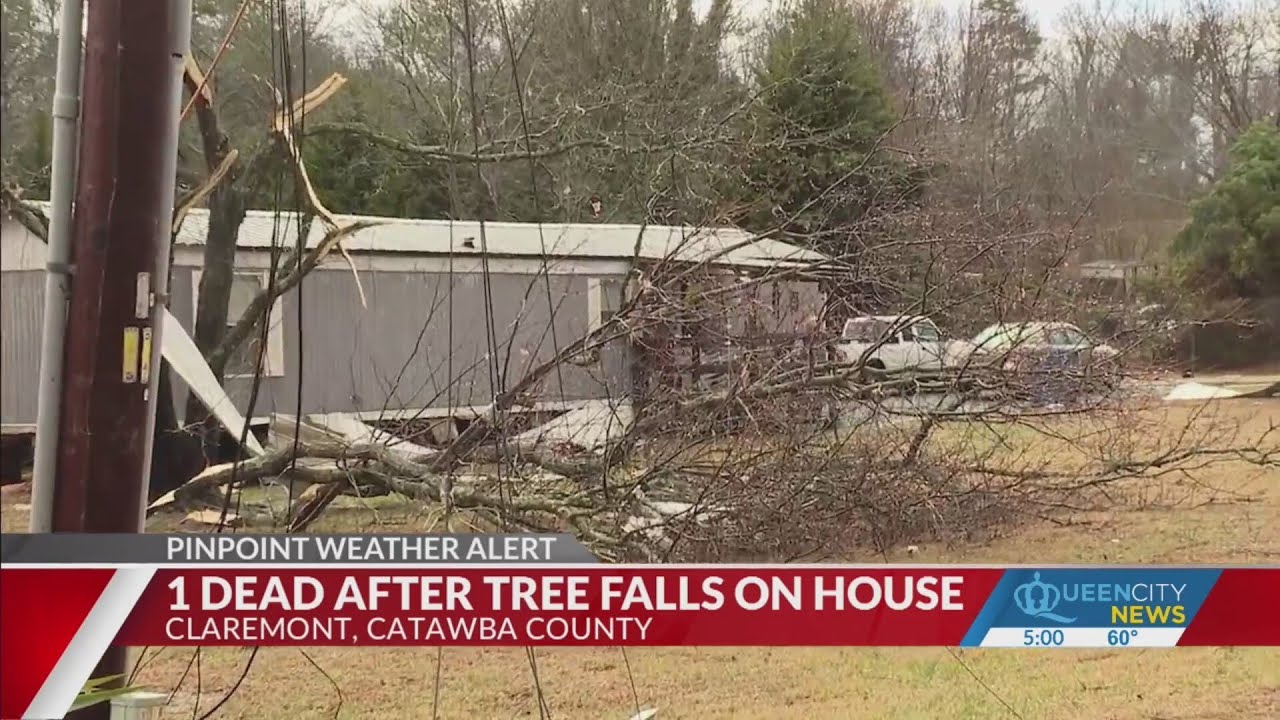 1 dead, 2 injured after tree falls on house in Claremont - YouTube