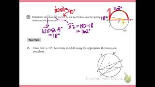 Geometry Module 15:1&2 “ Central & Inscribed Angles of a Circle”