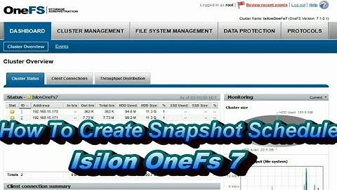 How To Create Snapshot Schedule In Isilon OneFs 7