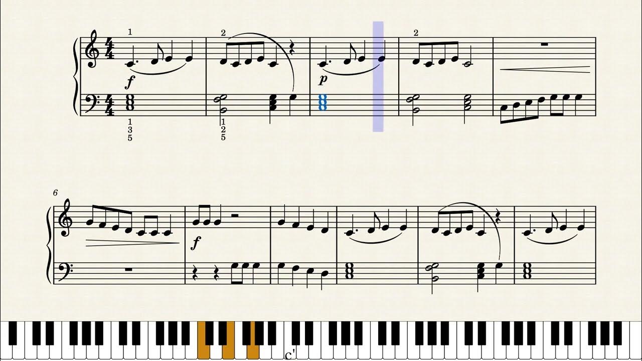 Easy Piano Tutorial Alouette with free sheet music YouTube