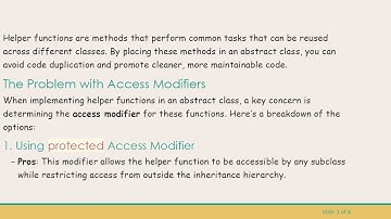 Implementing Helper Functions in Abstract Classes in Java: Best Practices