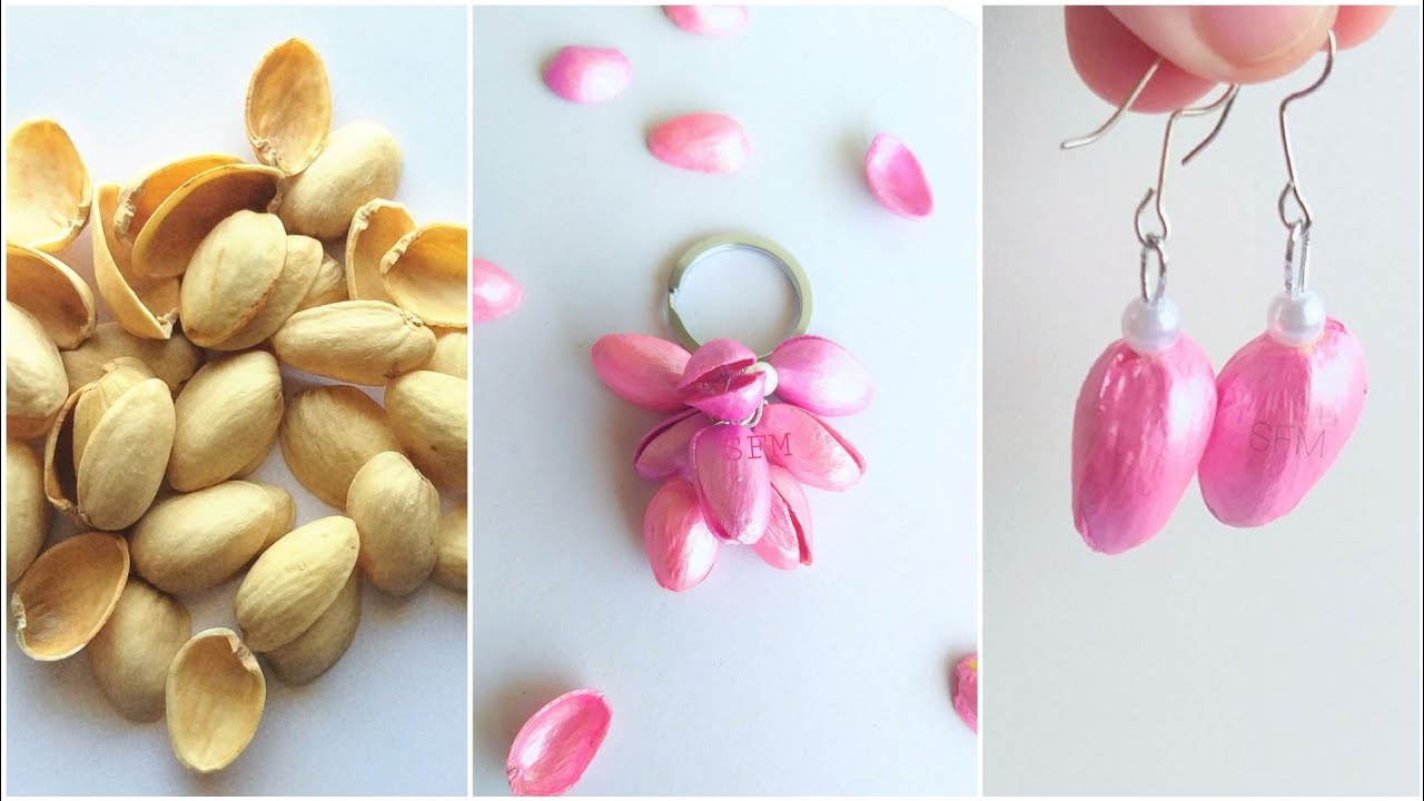 DIY Pista Shell Crafts Ideas | Handmade Keychains and Earrings ideas